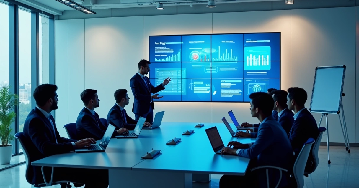 Equipe de gabinete em reunião virtual em computadores 
