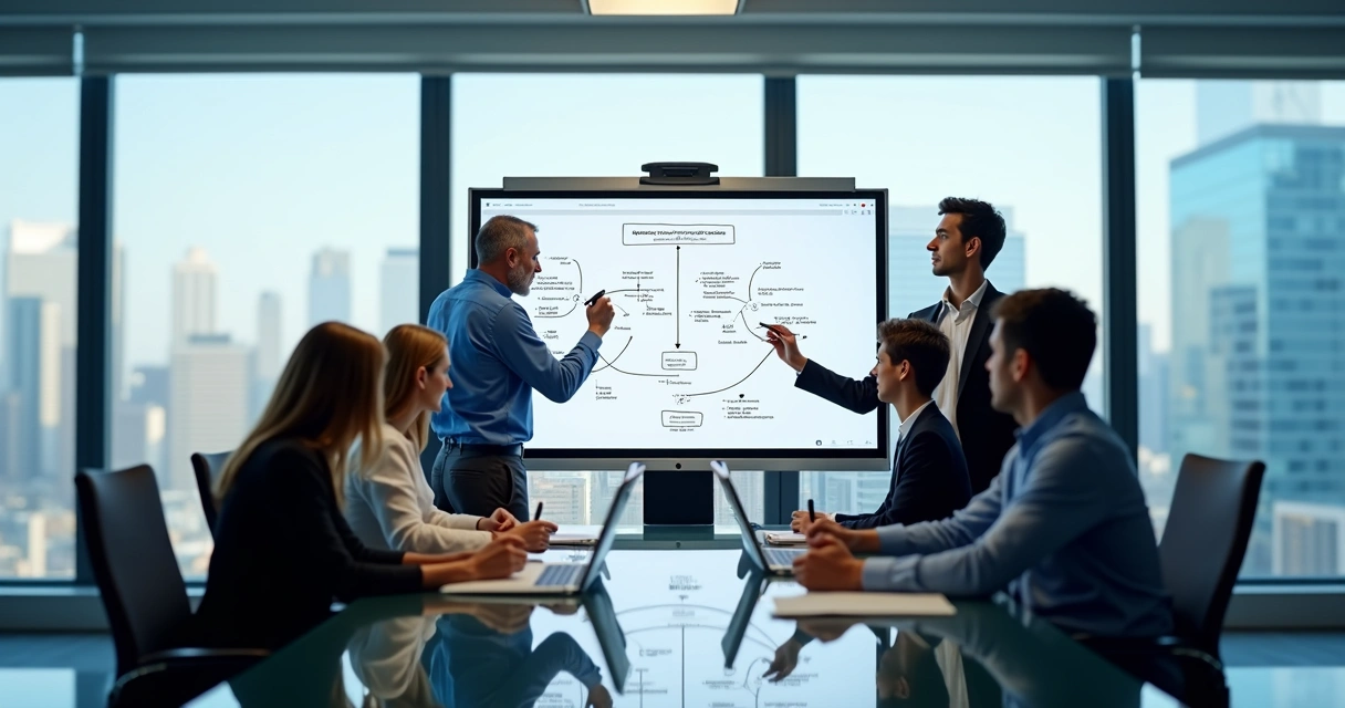 Equipe contábil em reunião discutindo processos e melhorias 