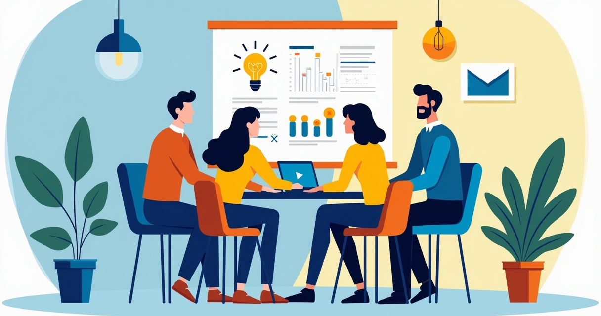 Equipe pequena conversando sobre implantação de IA em empresa local 