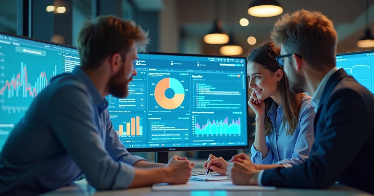 Equipe analisando proposta comercial digital B2B 