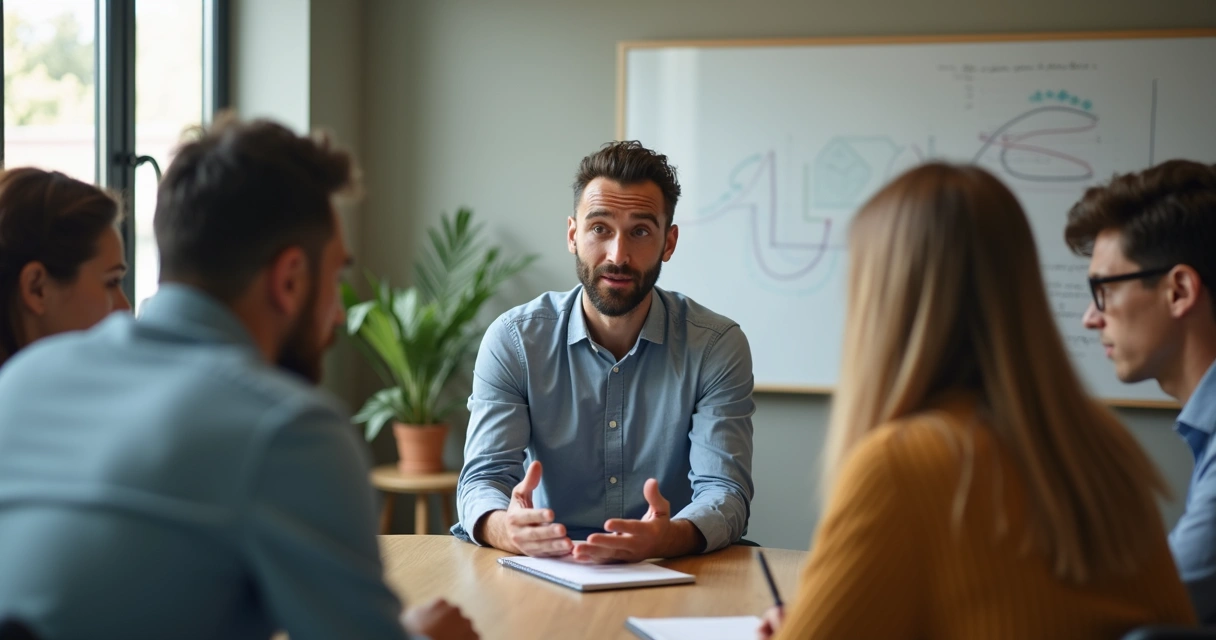 Equipe diversa em reunião mostrando abertura e confiança mútua 