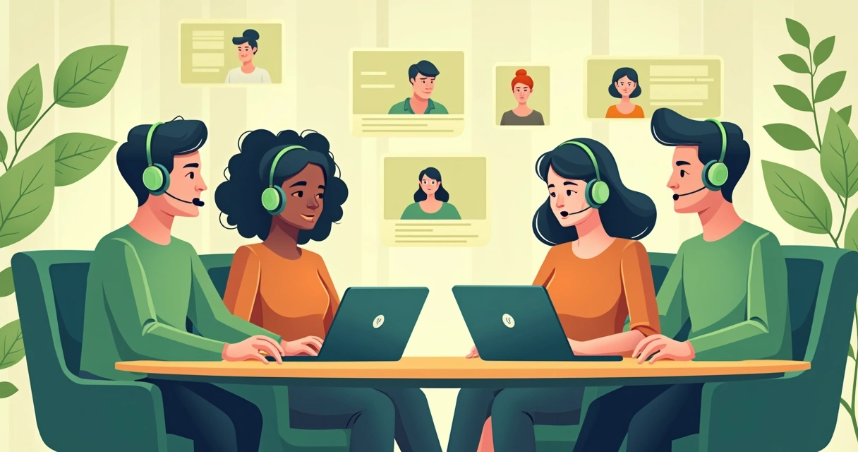 Equipe de suporte prestando atendimento humanizado 