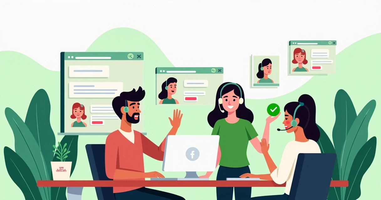 Equipe de atendimento humano analisando solicitações 