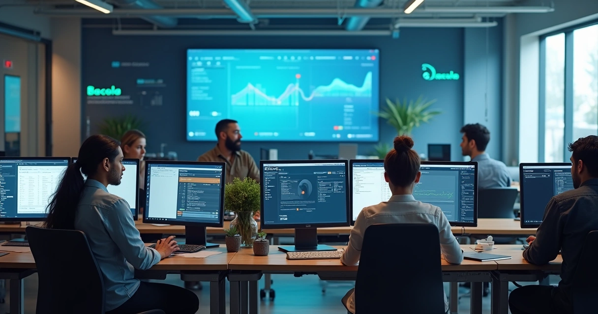 Equipe de suporte técnico em ambiente de backup 