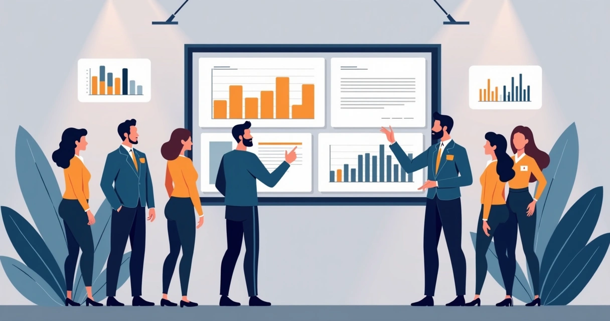 Equipe técnica analisando desempenho em gráficos 