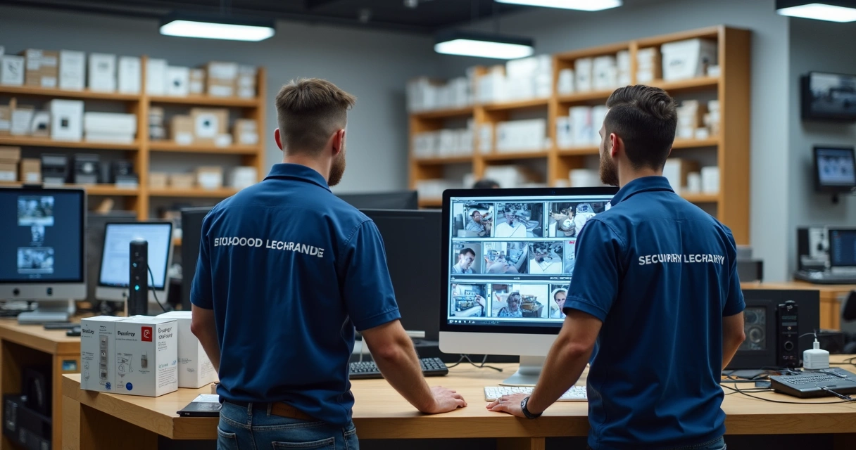 Equipe técnica atendendo instaladores em balcão de assistência 