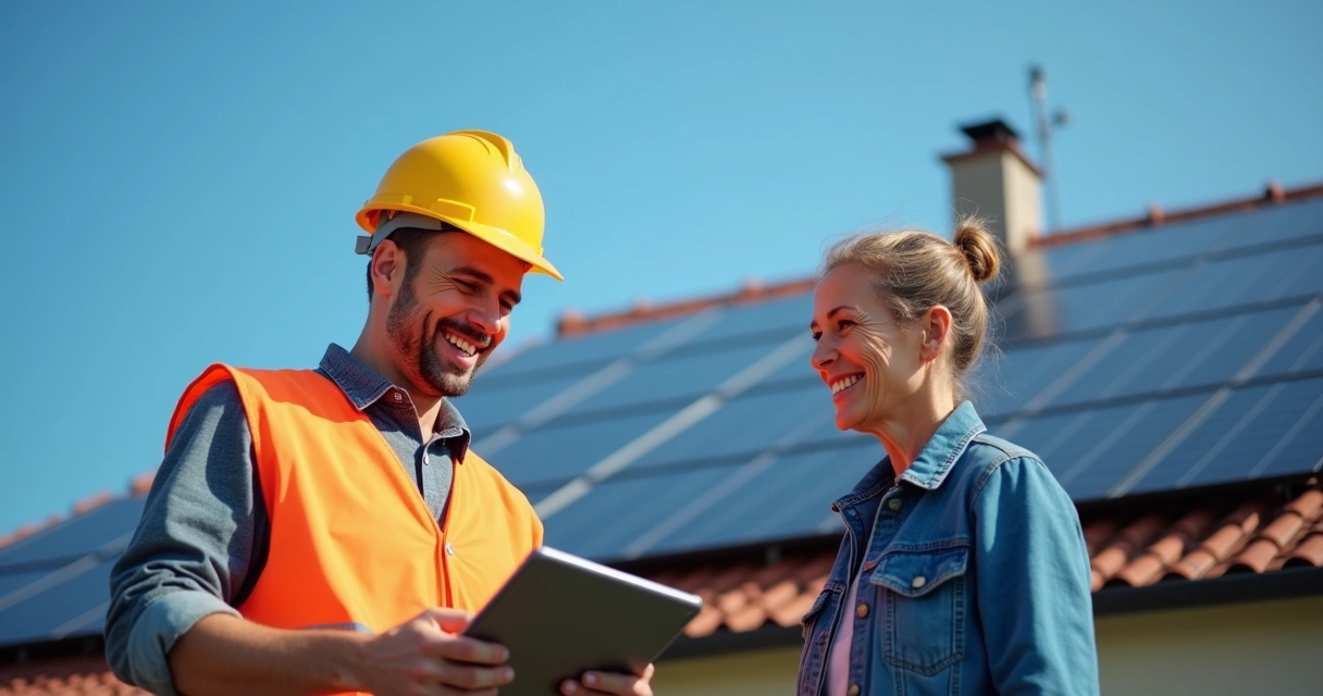 Técnico de energia solar em acompanhamento pós-instalação