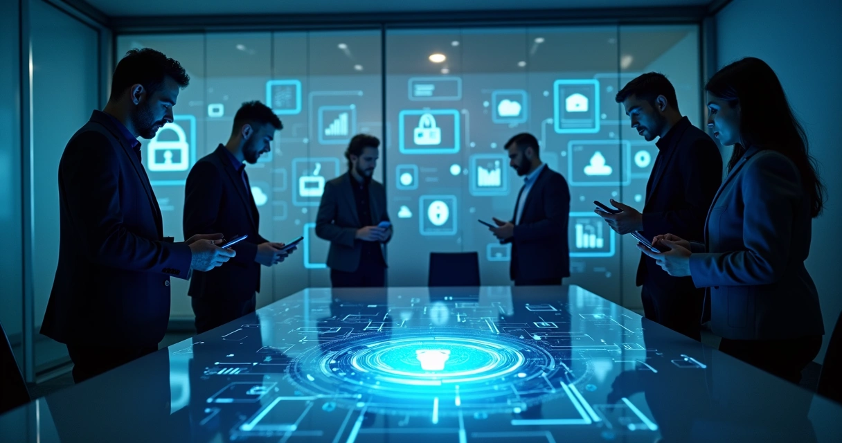 Equipe de TI protegendo acesso 