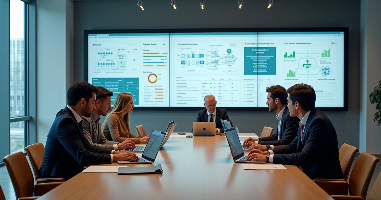 Profissionais de TI de órgão público analisam painel digital unificado 