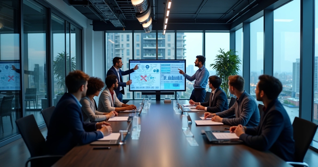 Equipe de TI em reunião sobre projetos de tecnologia 