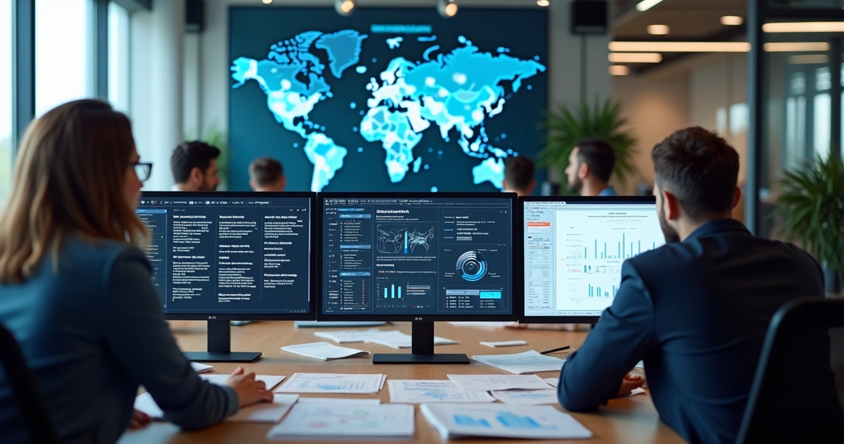 Equipe de comunicação analisando citações de IA