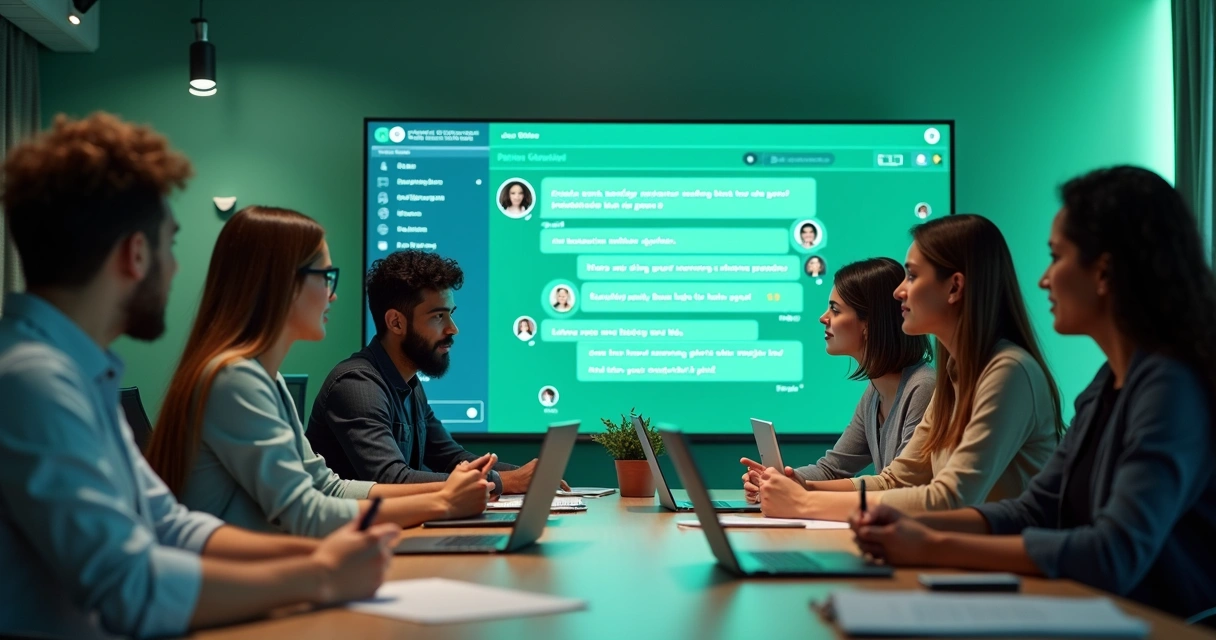 Equipe condominial em treinamento com IA 