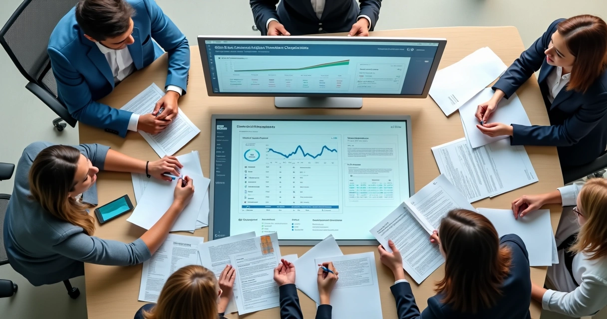 Equipe de RH acompanhando certificados NR em computador 