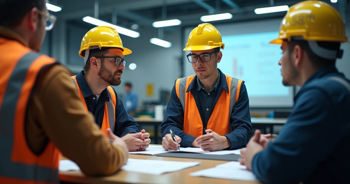 Equipe realizando atividade prática supervisionada em sala de treinamento 
