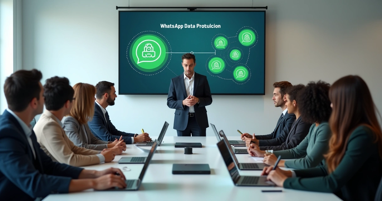 Equipe participando de treinamento de segurança de dados