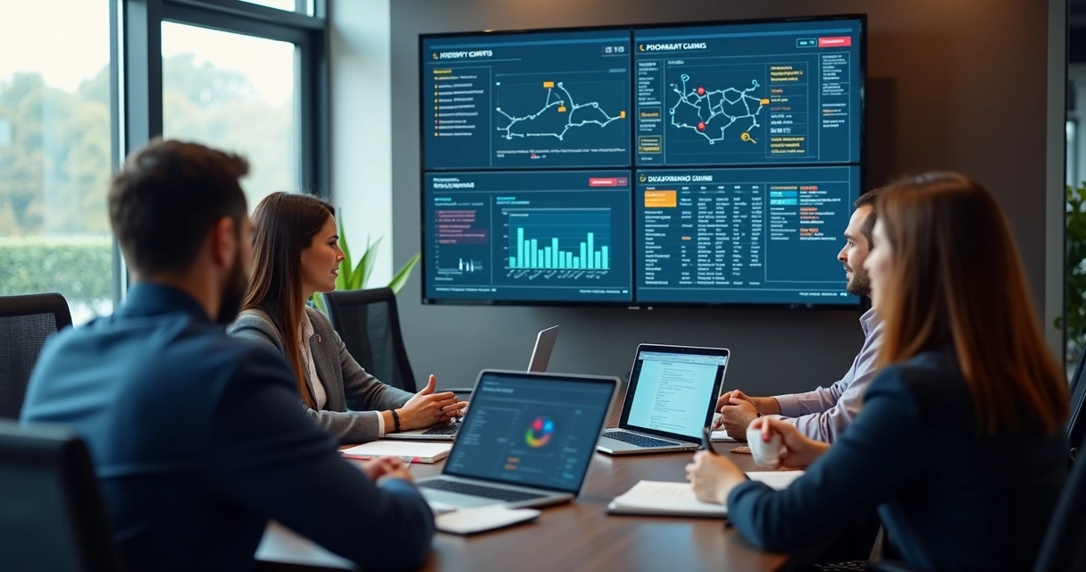 Equipe avaliando alertas de fraude em onboarding