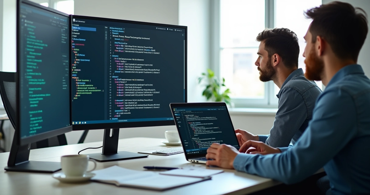 Equipe validando integração de API em notebook 