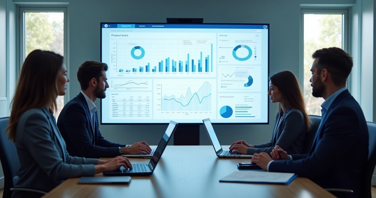 Equipe comercial acompanhando automação de propostas em dashboard 