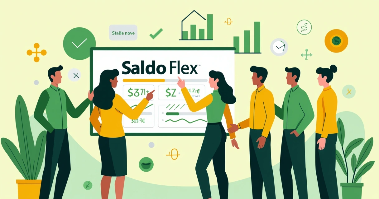 Equipe de vendas negociando usando saldo flex digital.