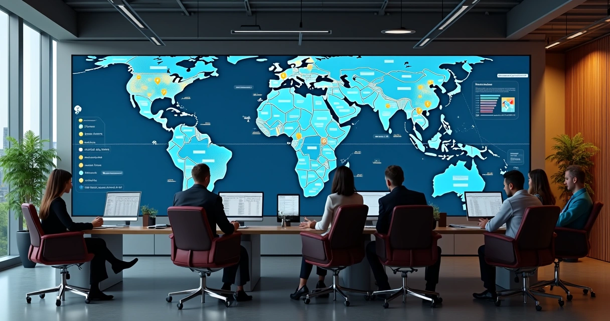 Equipe de vendas analisando dados de projetos de construção civil 
