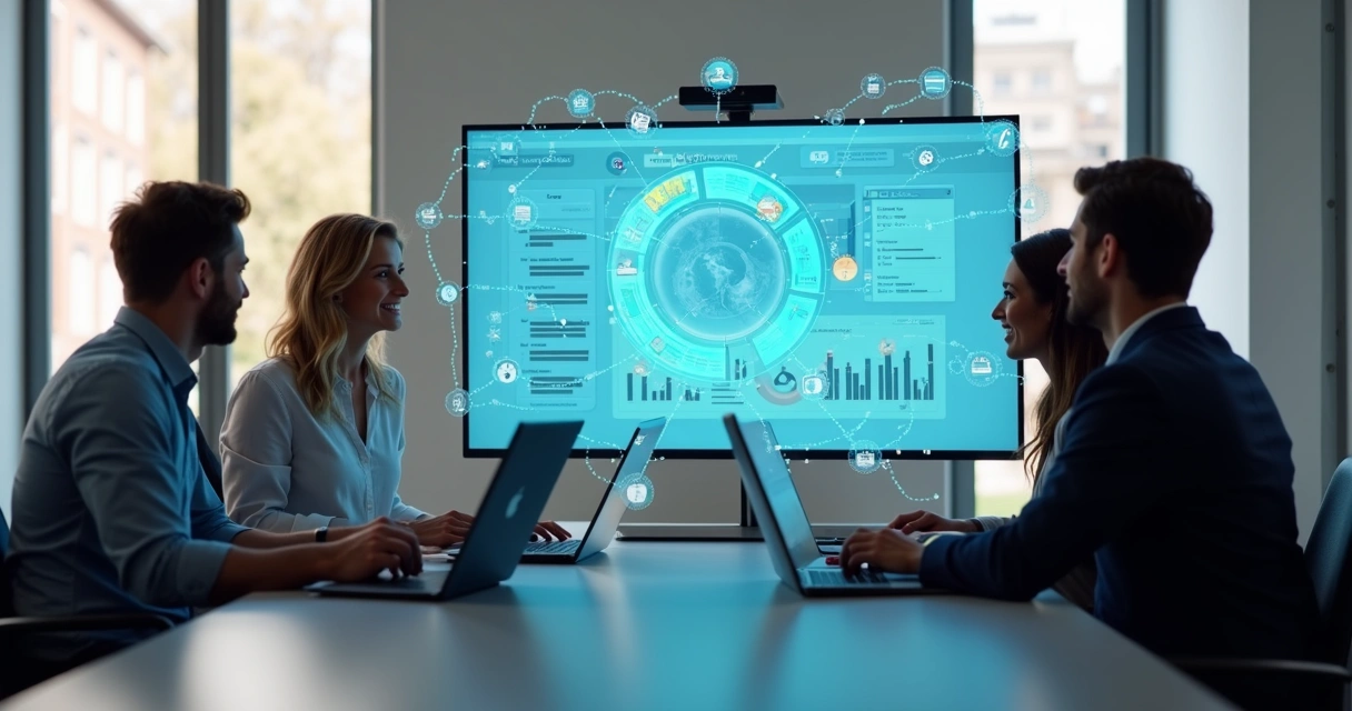 Equipe de vendas usando CRM com automação IA 