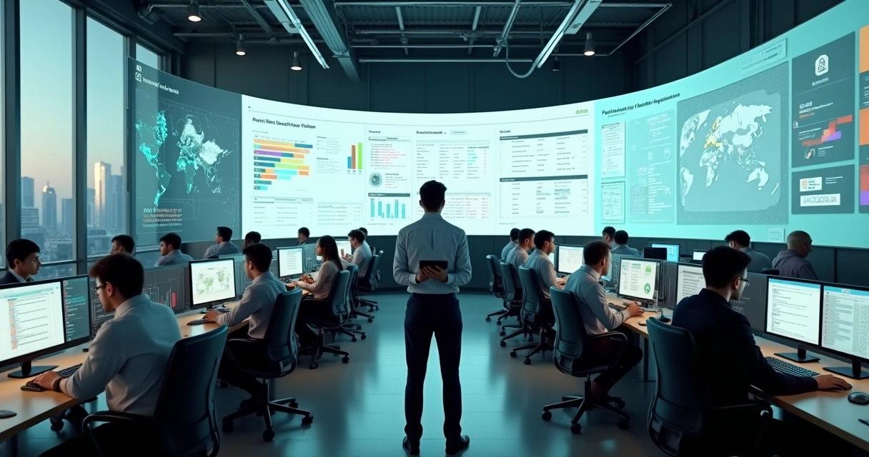 Gestor de vendas acompanha grande equipe em painel de CRM com automações destacadas 