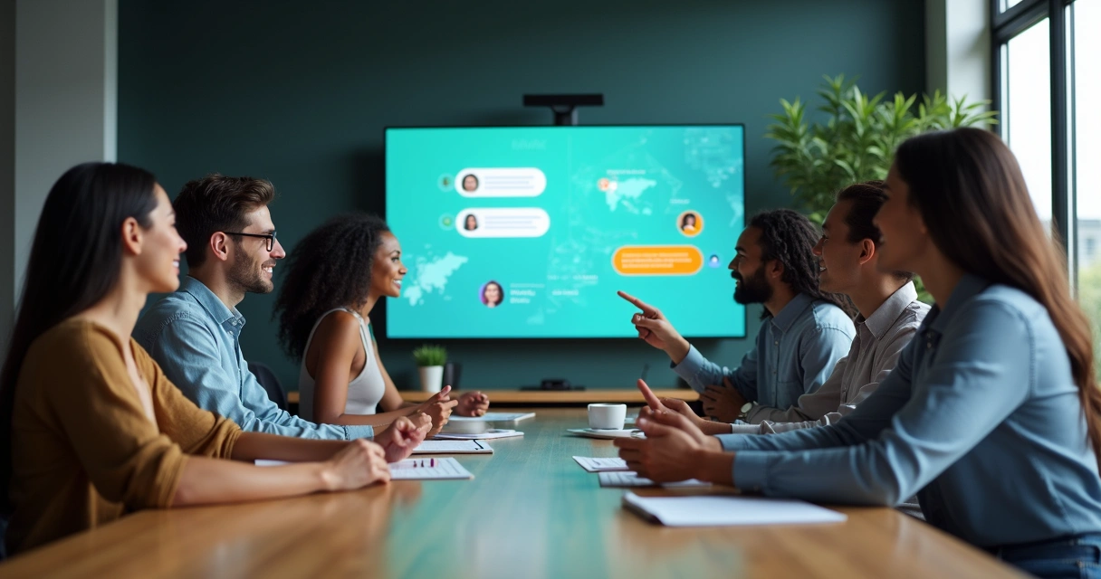 Equipe de vendas e agente virtual colaborando para atendimento no WhatsApp