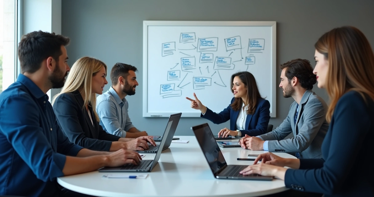 Equipe de vendas conectada por automação via LinkedIn 