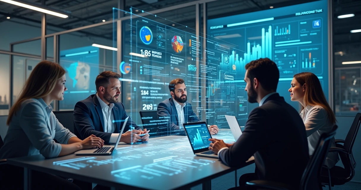 Equipe de vendas usando tecnologia para automação 