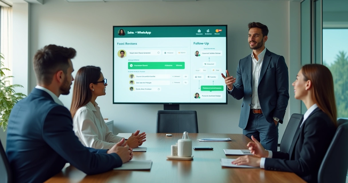 Equipe comercial alinhada em atendimento no WhatsApp 