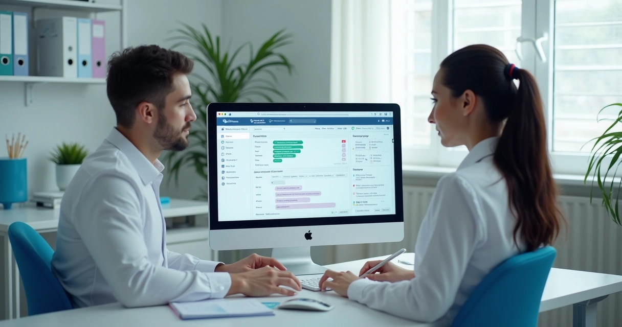Equipe de clínica respondendo leads no WhatsApp com CRM aberto 