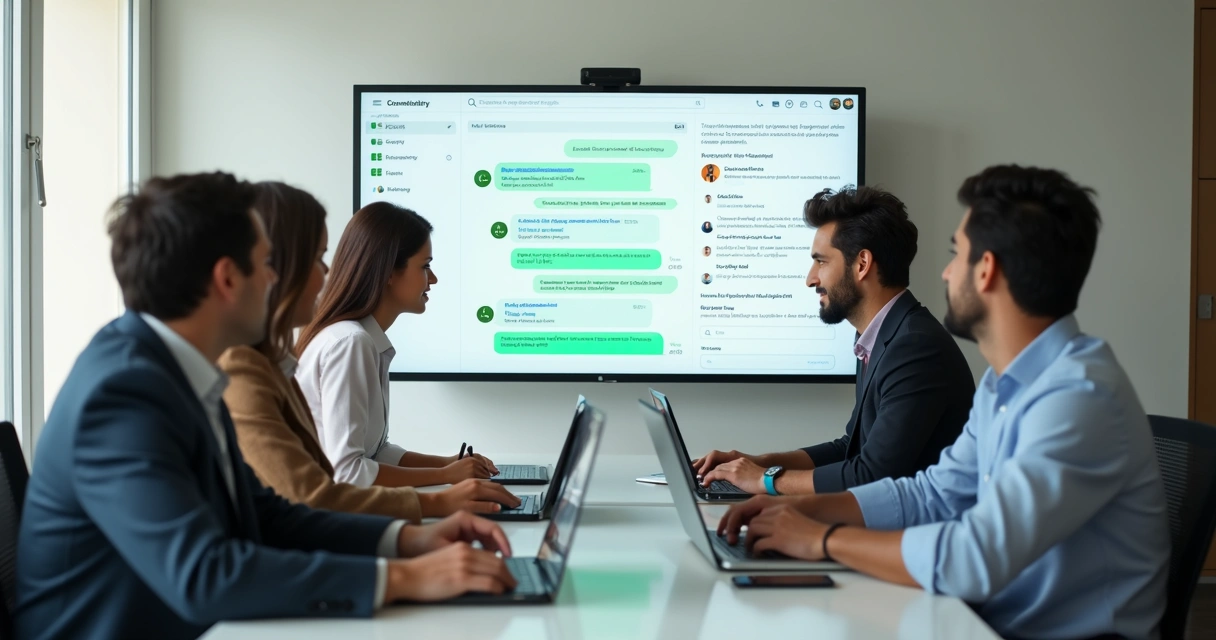 Equipe acompanhando conversas de vendas em painel com vários WhatsApp 