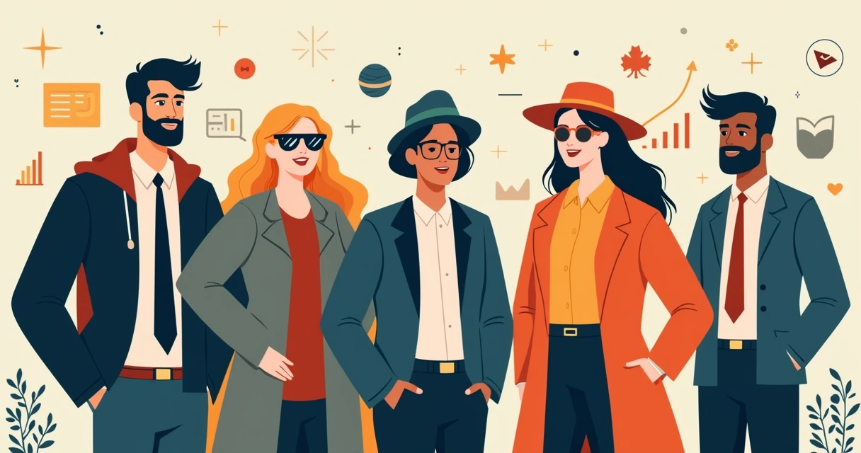 Equipe diversificada simbolizando vários arquétipos de liderança