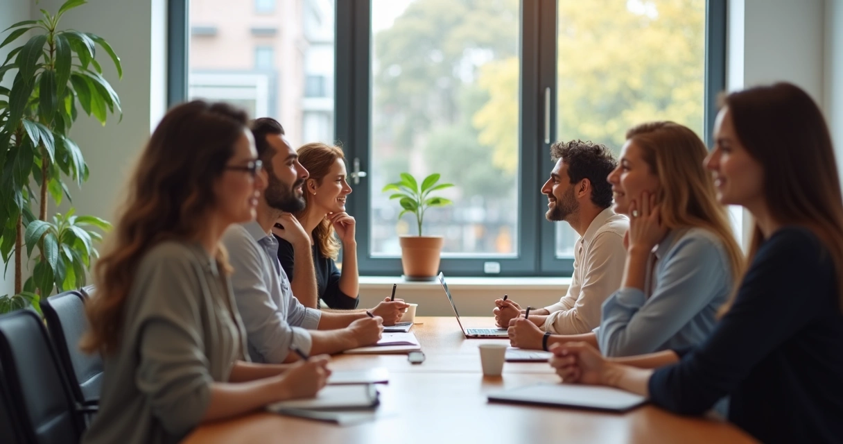Equipo reunido aplicando estrategias de autorregulación 