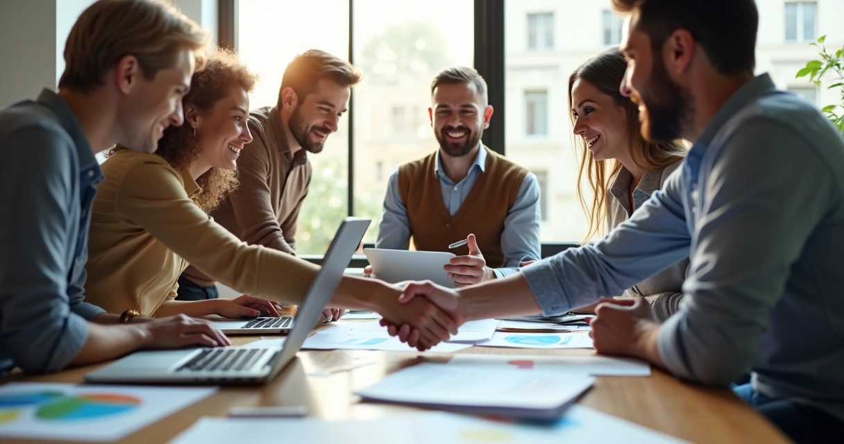 Equipo diverso colaborando en un ambiente de trabajo