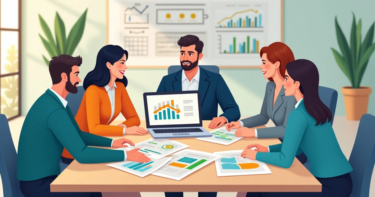 Equipo revisando resultados de encuesta laboral