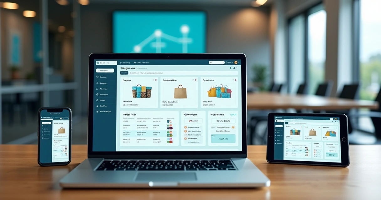 Tela de ERP com catálogo digital de representantes organizando vendas B2B omnichannel 