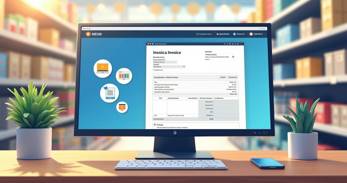 Tela de ERP mostrando emissão automática de nota fiscal