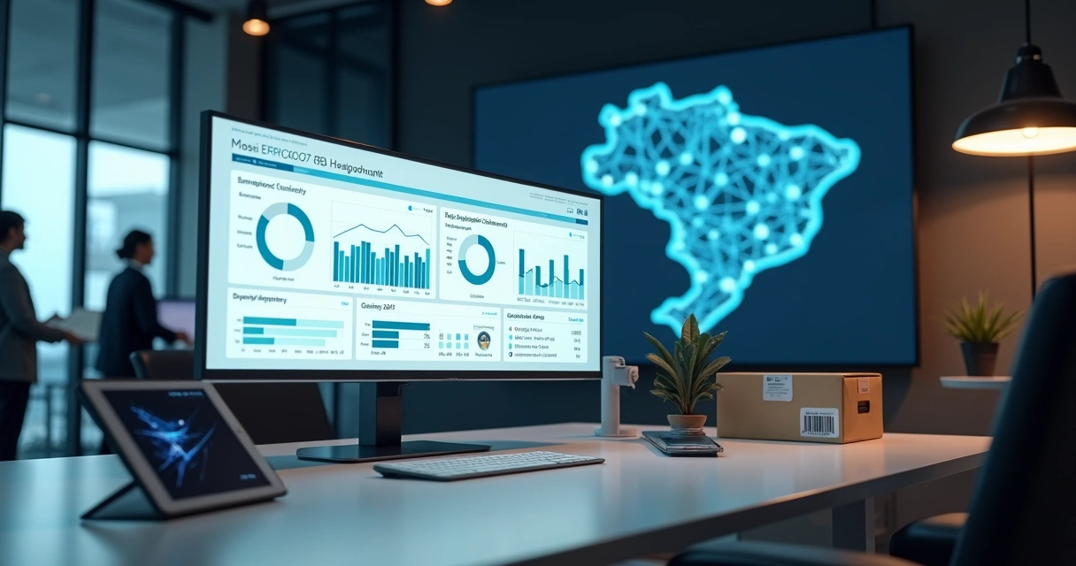 Painel de ERP multi CNPJ com matriz e filiais conectadas 