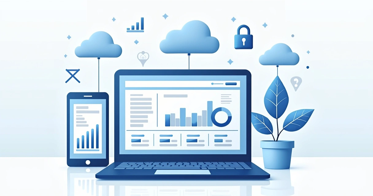 ERP em nuvem acessível em dispositivos 