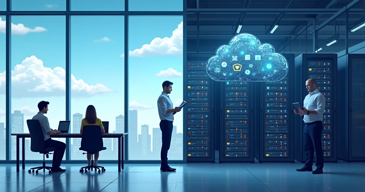 Comparação visual entre ERP em nuvem e ERP local
