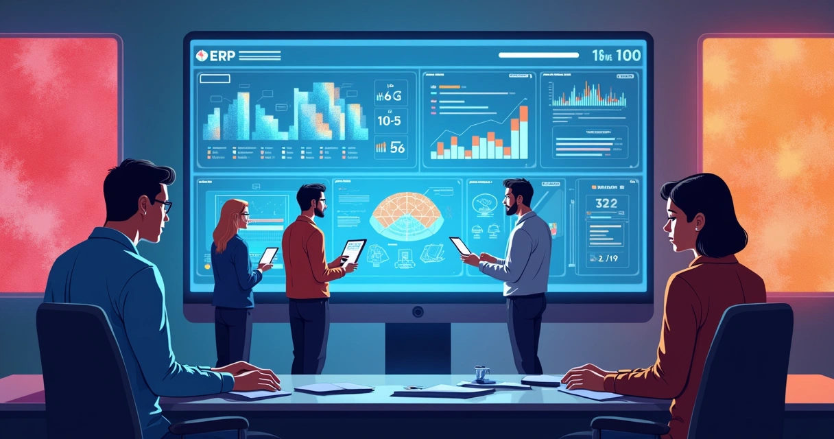 Painel ERP para indústria têxtil integrando setores de produção e vendas 