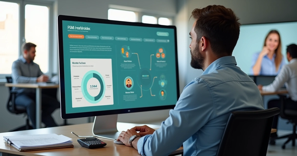 Tela de sistema ERP com integração de áreas fiscais e empresariais 