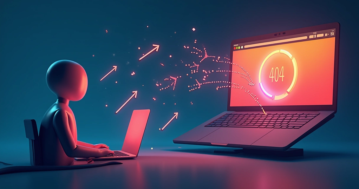 Conceito visual de redirecionamento digital em site 