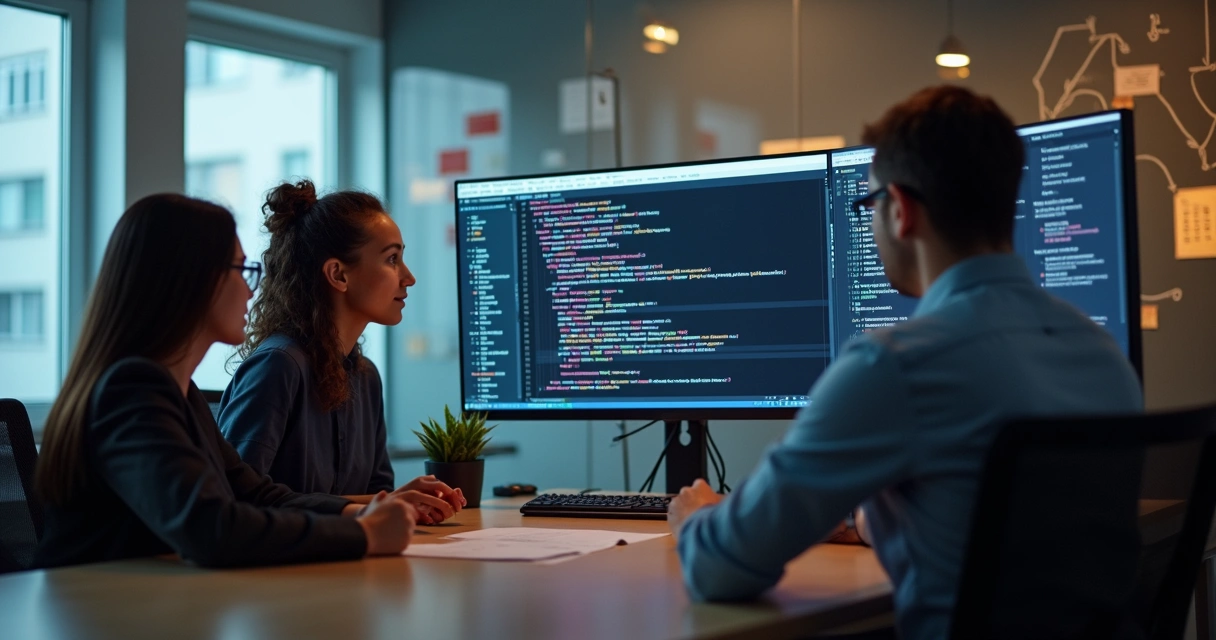 Equipe técnica resolvendo erro 404 em site 