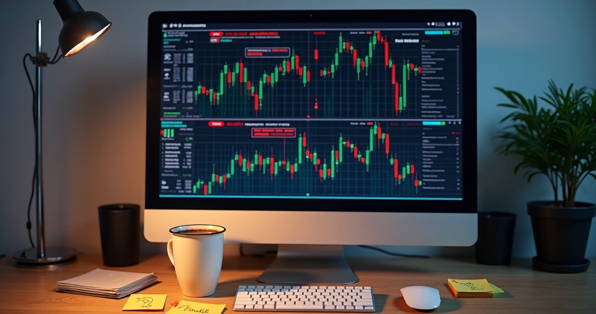 Erro em código de robô trader na tela do computador 