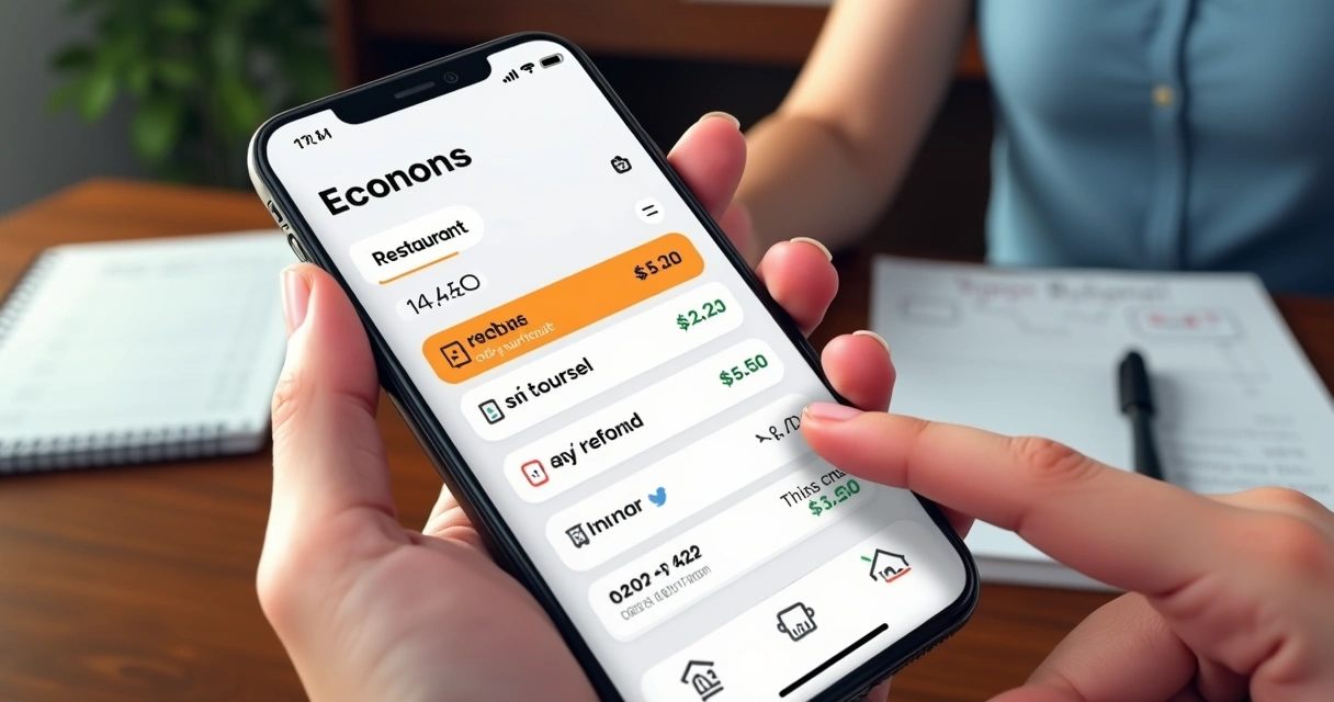 Tela de app de finanças mostrando erro de categorização de despesas 