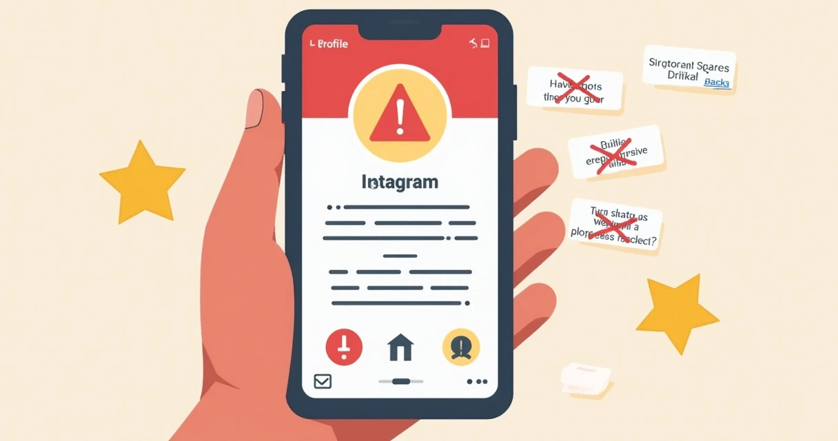 Alerta em tela de celular sobre frases clichês em bio 
