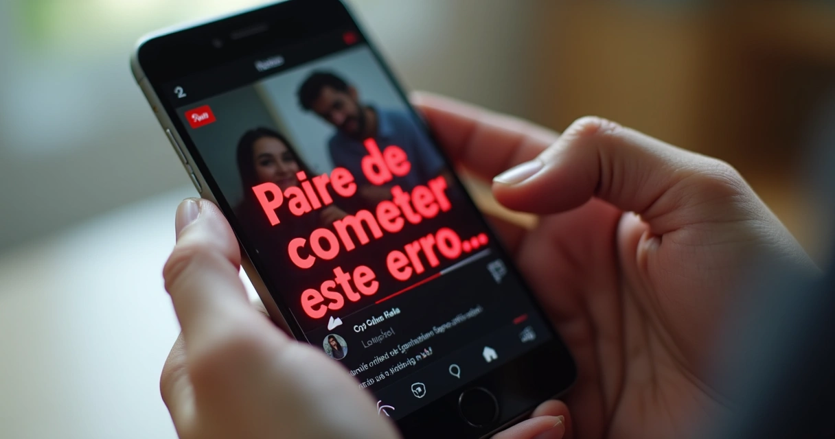 Alerta de erro em tela de vídeo de smartphone 