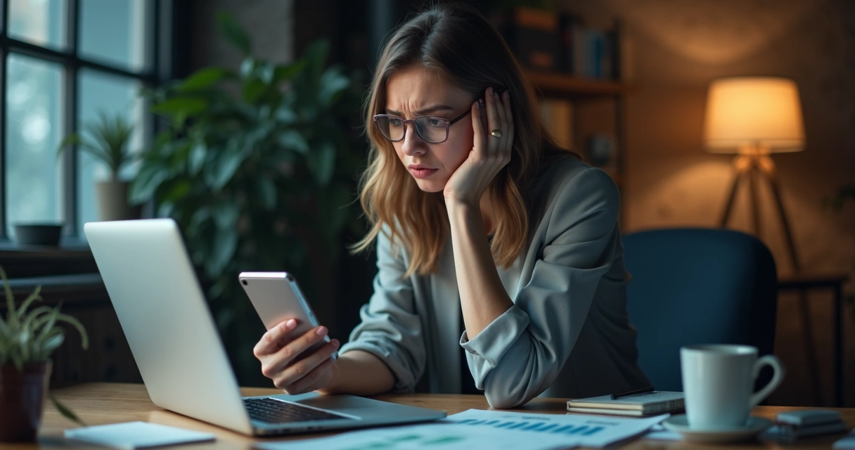 Pessoa frustrada ao tentar vender em grupo de WhatsApp 